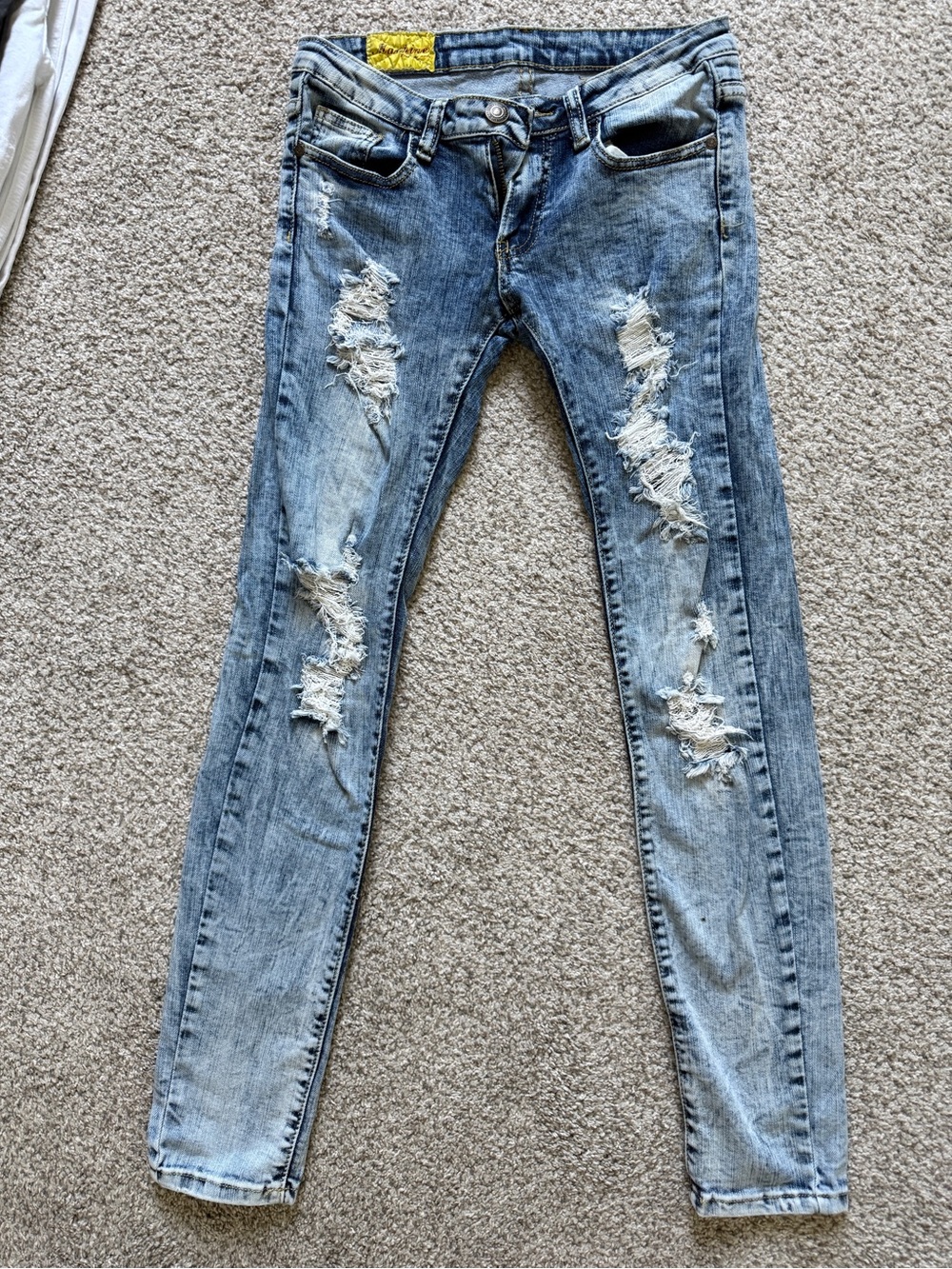 Machine Light Blue Distressed Skinny Jeans